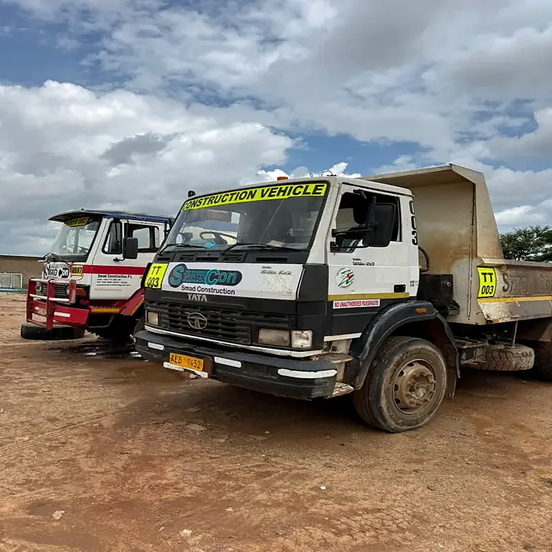 Smad Construction tipper trucks at the yard